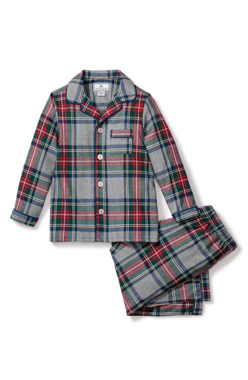 Petite Plume Kids' Westminster Tartan Cotton Blend Pajamas in Grey 