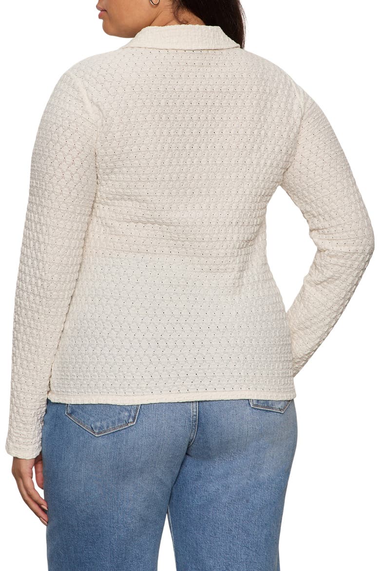 Dreamer Textured Bubble Knit Button-Up Shirt, Alternate, color, CHALK WHITE