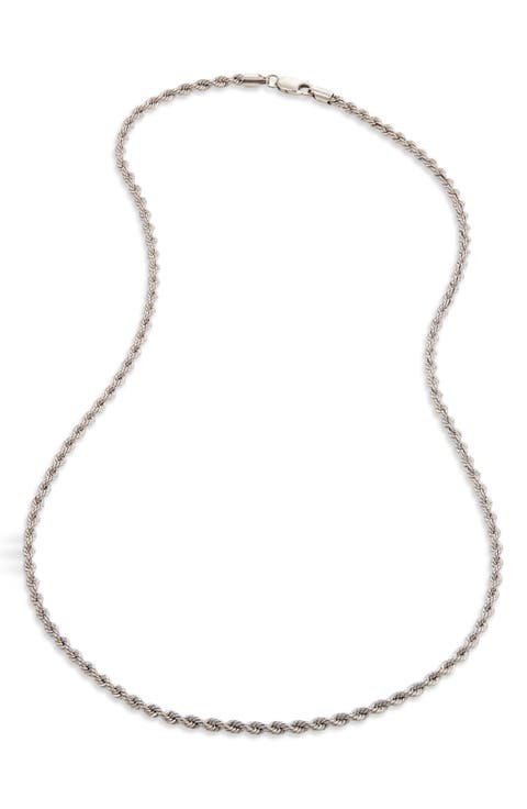 Sterling Silver Rope Chain Necklace