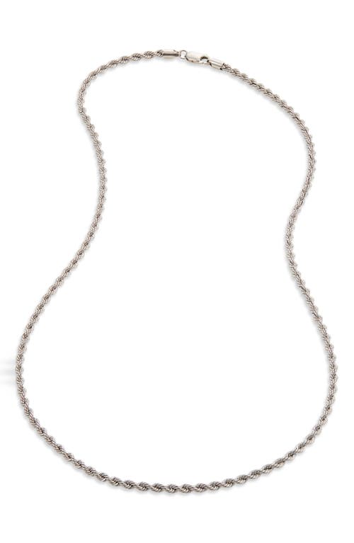 SAVVY CIE JEWELS Sterling Silver Rope Chain Necklace in White 