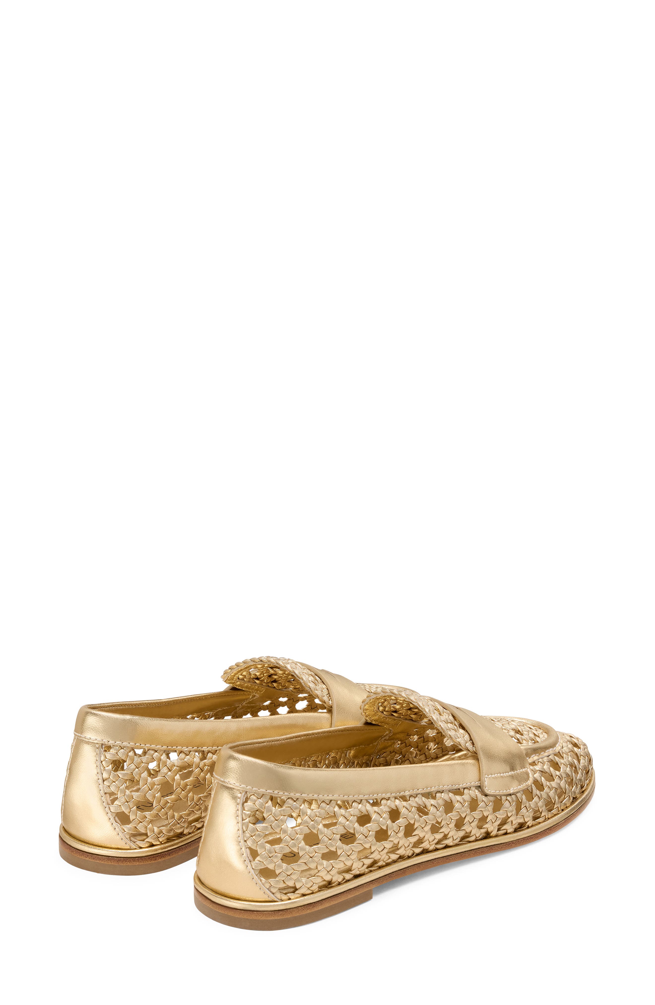 Stuart Weitzman Spencer Woven Loafer, Alternate, color, Golden