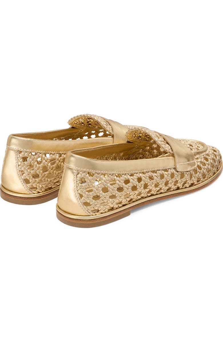 Stuart Weitzman Spencer Woven Loafer, Alternate, color, Golden