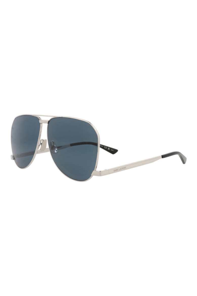 61mm Aviator Sunglasses, Alternate, color, SILVER SILVER BLUE