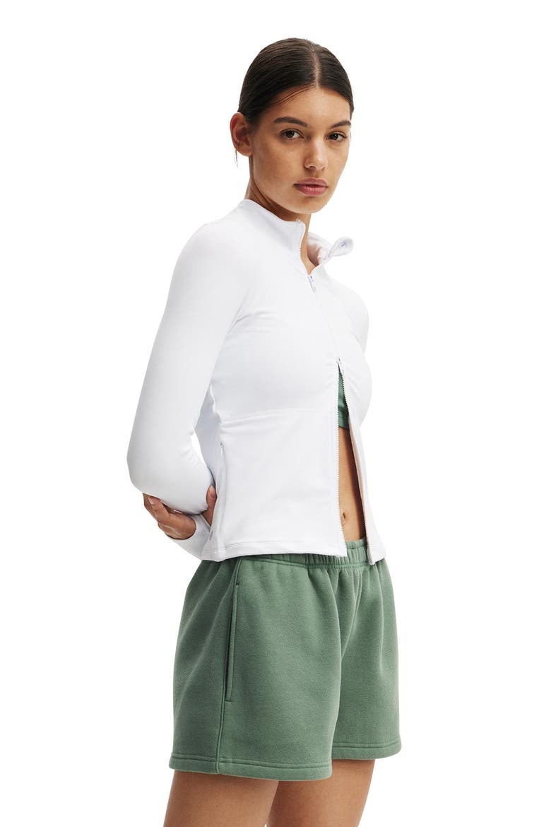 Women's Active Plush Essential Gym Short, Alternate, color, Emerald Forest