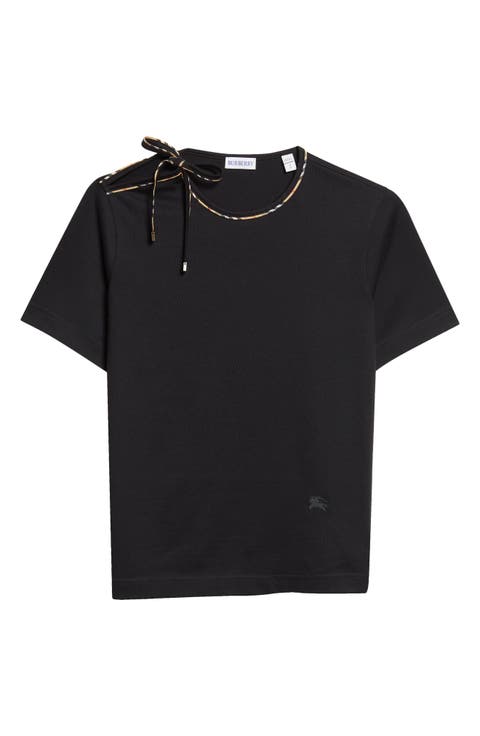 Frankie Check Bow Neck T-Shirt