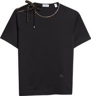 Burberry Frankie Check Bow Neck T-Shirt