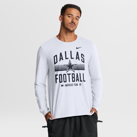 Men's Nike White Dallas Cowboys Always Prepared Essential Cotton Long Sleeve T-Shirt