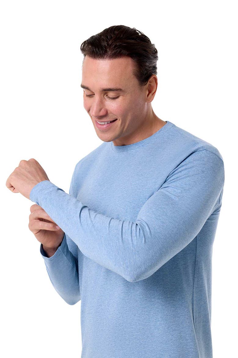 Men's Morada Long Sleeve T-Shirt, UPF 50+ Sun Protection, Alternate, color, Light Blue Heather