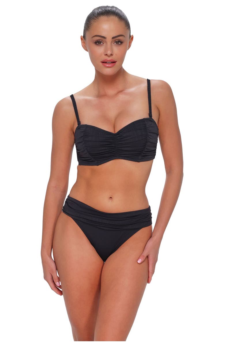 Sunsets Loretta Bandeau Bikini Swimsuit Top - DD Cup, Main, color, Black Seagrass Texture