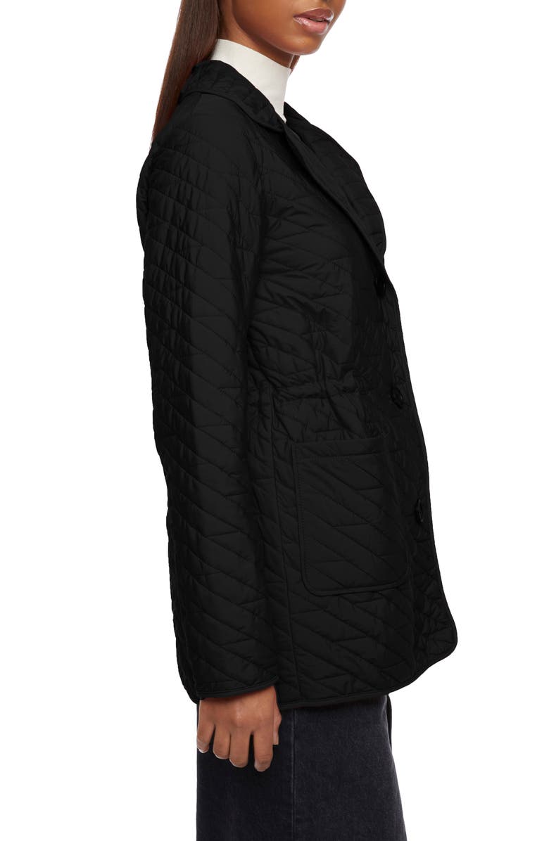 Bernardo Quilted Blazer, Alternate, color, Black