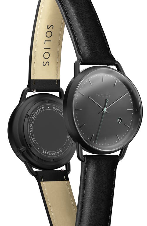Solios Watches The Solar Curve | Black Dial In Black Vegan Leather