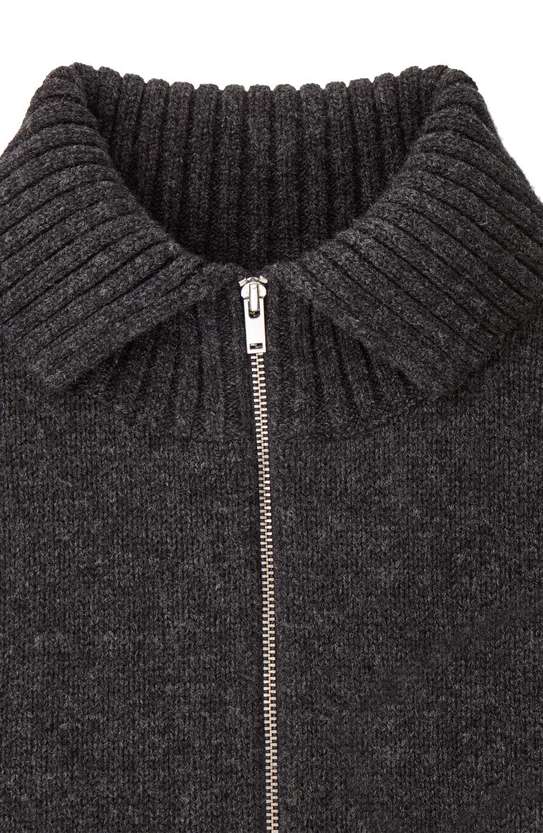 COS Wool Zip-Up Crop Cardigan, Alternate, color,