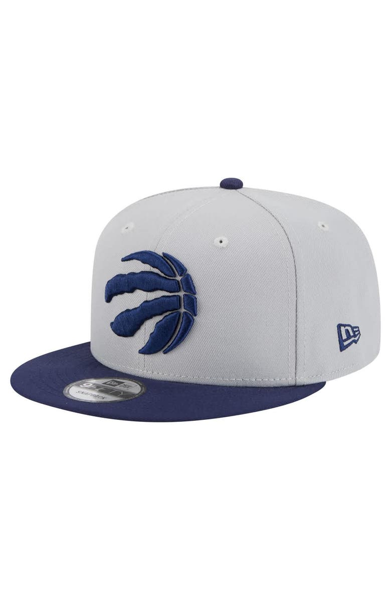 New Era Men's New Era Gray/Navy Toronto Raptors Color Pack 2-Tone 9FIFTY Snapback Hat, Main, color,