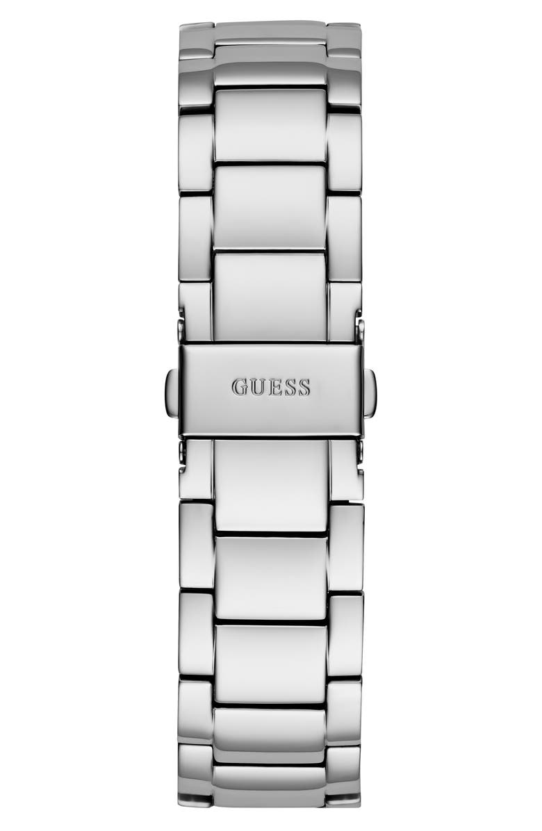 GUESS Multifunction Crystal Skeleton Curb Chain Bracelet Watch, 46mm, Alternate, color, 