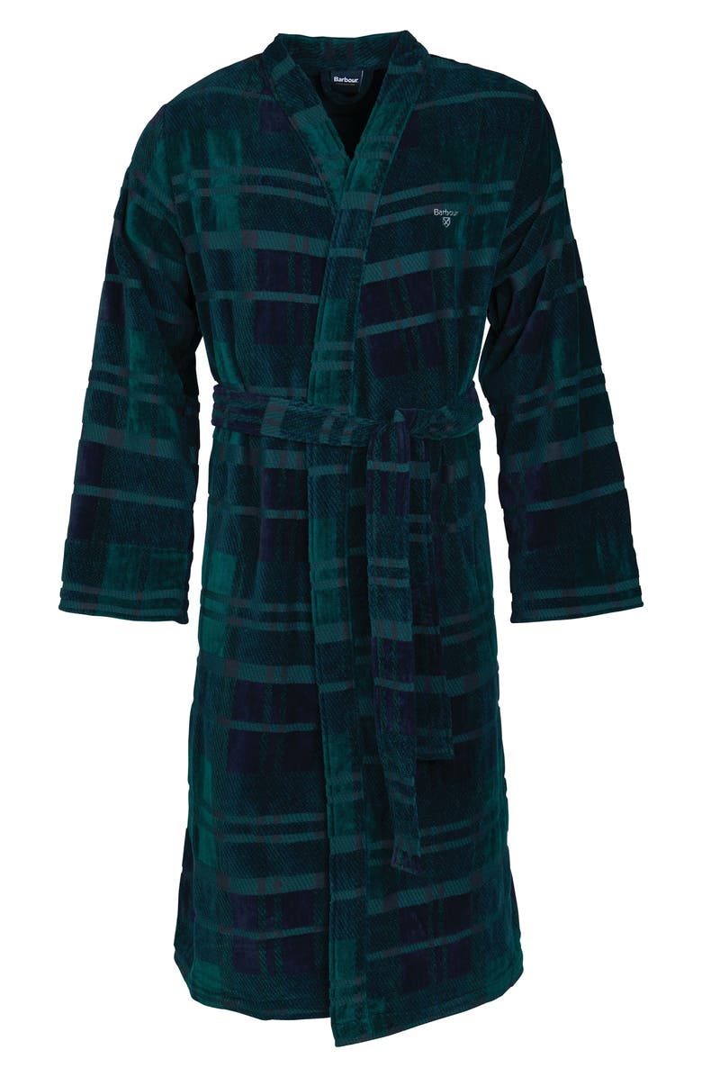 Barbour Broughton Plaid Cotton Robe, Alternate, color, 
