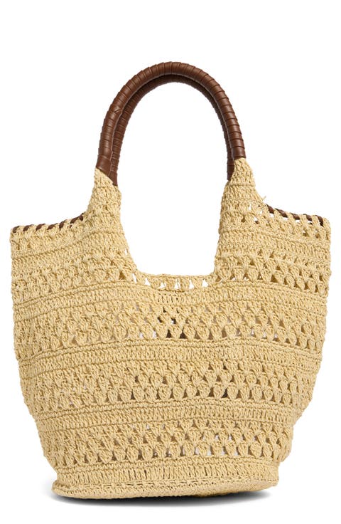 Woven Raffia Tote Bag