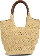 BCBG Woven Raffia Tote Bag