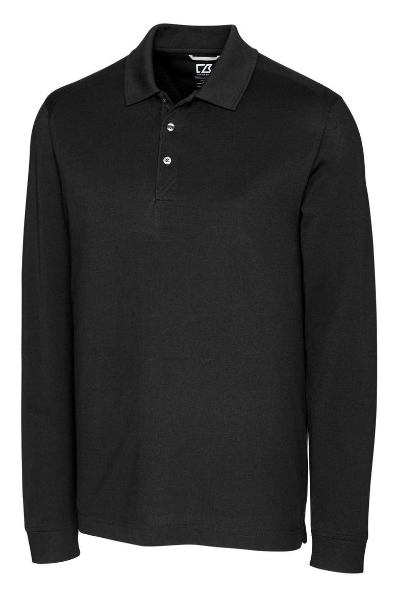 Advantage Tri-Blend Long Sleeve Polo, Main, color, BLACK