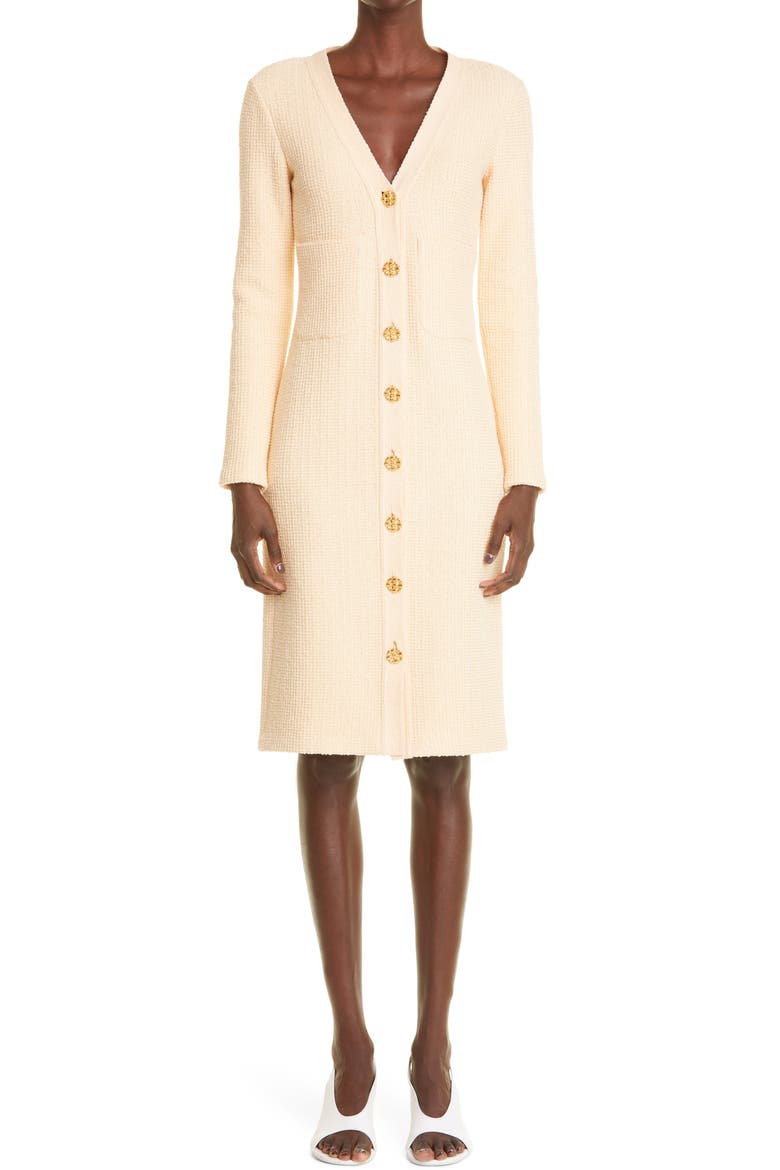 st john boucle knit dress St. Collection Stretch Bouclé Slub Long Sleeve (Women) Long sleeveless cotton knit