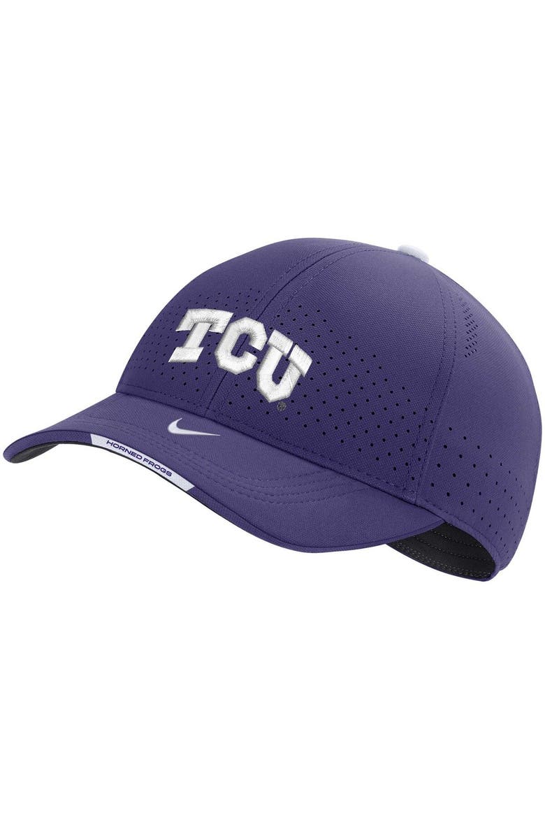 Men's Nike Purple TCU Horned Frogs 2022 Sideline Classic99 Swoosh Performance Flex Hat, Main, color, Purple