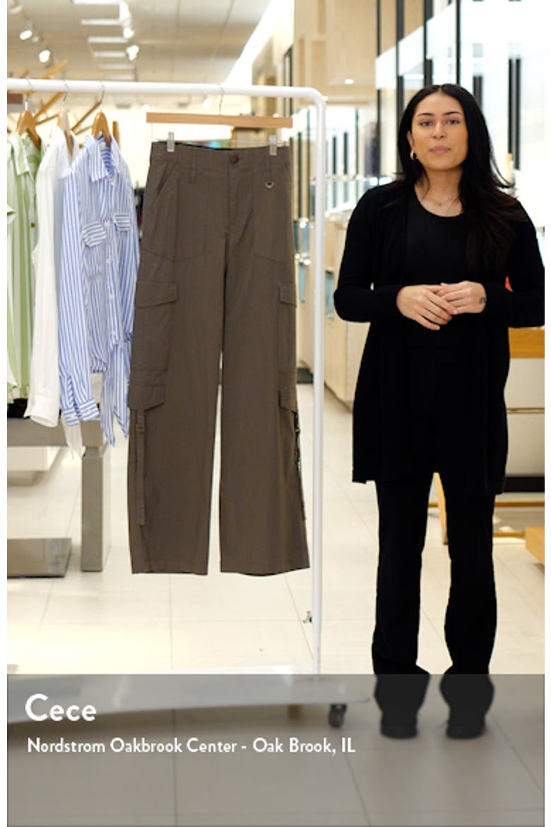 High Waist Cotton Blend Cargo Pants video