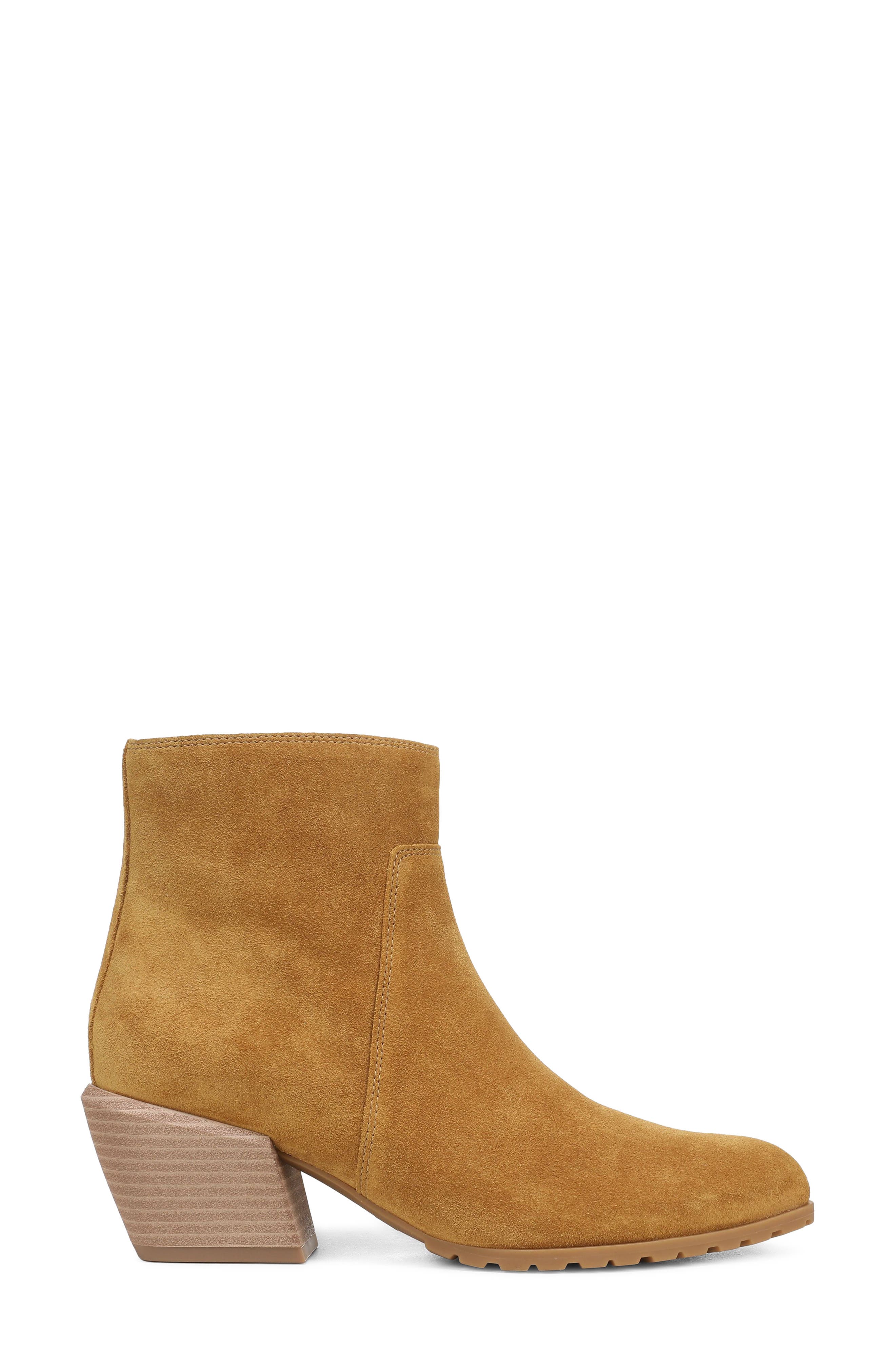 Bianca Leather Bootie, Alternate, color, GOLDEN BROWN SUEDE