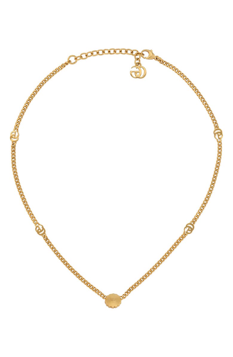 Gucci Interlocking-G Floral Pendant Necklace, Alternate, color, 