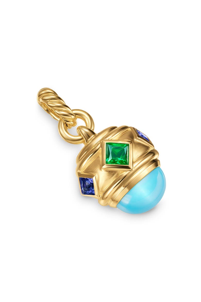 Renaissance Amulet in 18K Yellow Gold, 29mm, Main, color, TANZANITE