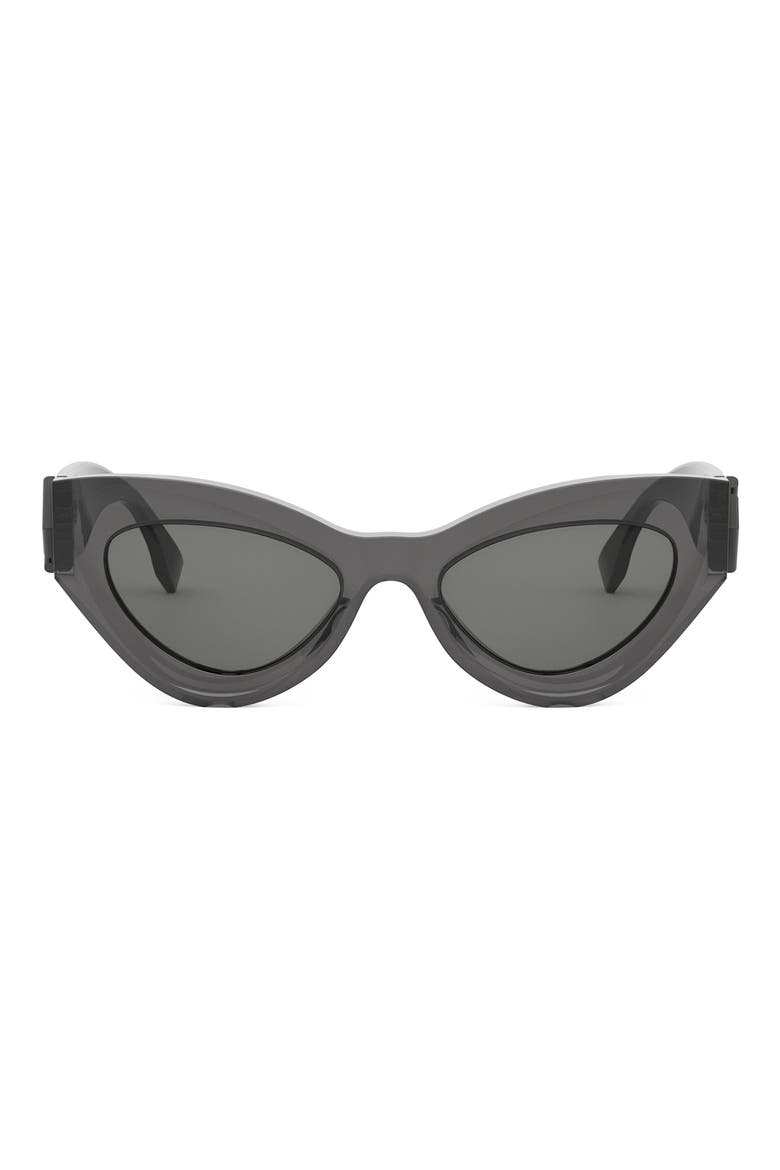 FF Diamonds 52mm Cat Eye Sunglasses, Main, color, GREY/ OTHER / SMOKE