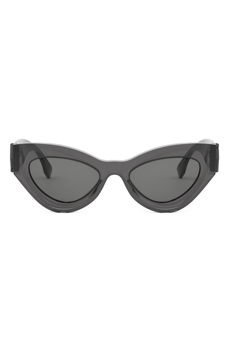 Fendi FF Diamonds 52mm Cat Eye Sunglasses, Main, color, Grey/ Other / Smoke