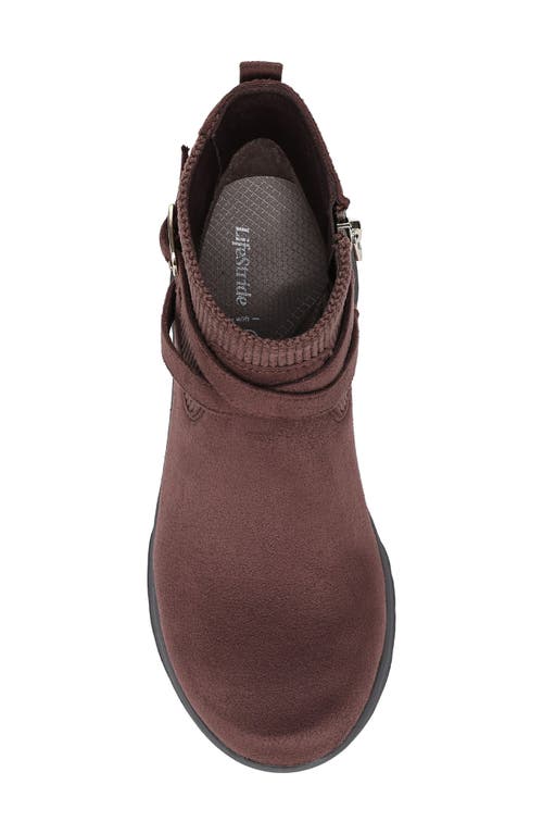 Lifestride Gates Wedge Bootie In Brown