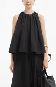 CO Gathered Tunic Shirt in Cotton Sateen