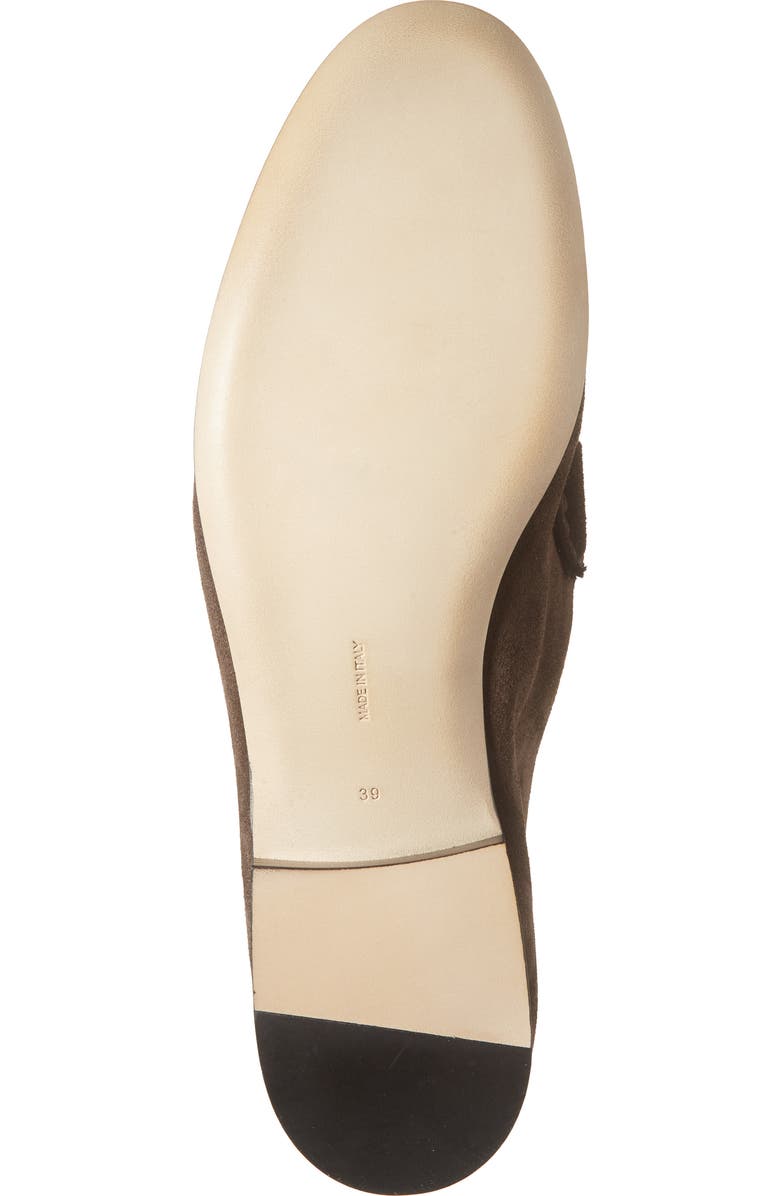 The Row Soft Moc Toe Loafer, Alternate, color, Lacquer Brown