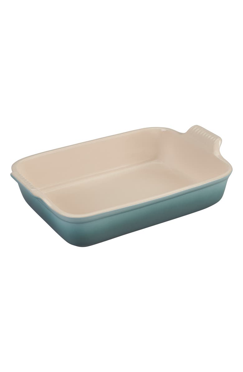 Le Creuset Heritage 4-Quart Rectangular Stoneware Dish, Main, color, Sea Salt