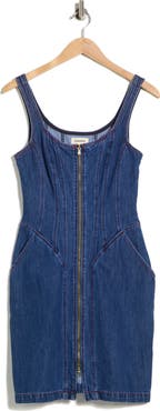 L'AGENCE Jaxyn Sleeveless Zip Front Denim Dress