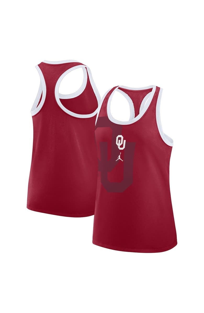 Jordan Brand Women's Jordan Brand Crimson Oklahoma Sooners Exceptional Talent Primetime Shadow Tri-Blend Racerback Tank Top, Main, color, 