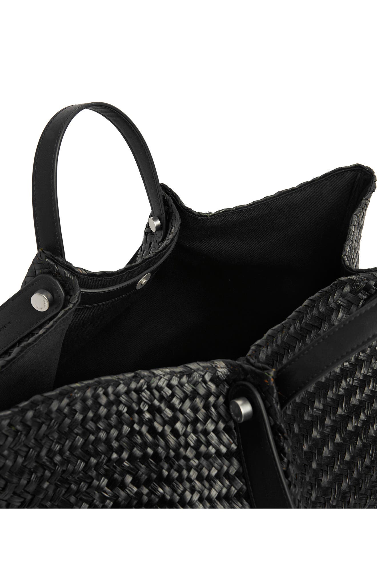 AllSaints Allington East West Straw Tote Bag, Alternate, color, 