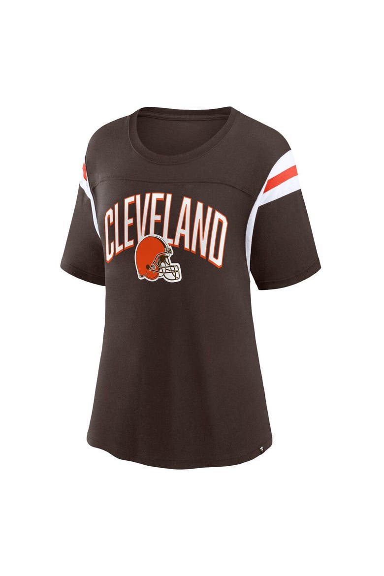Women's Fanatics Branded Brown Cleveland Browns Earned Stripes T-Shirt, Alternate, color, Brown