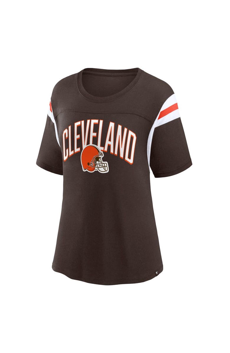 FANATICS Women's Fanatics Branded Brown Cleveland Browns Earned Stripes T-Shirt, Alternate, color, Brown