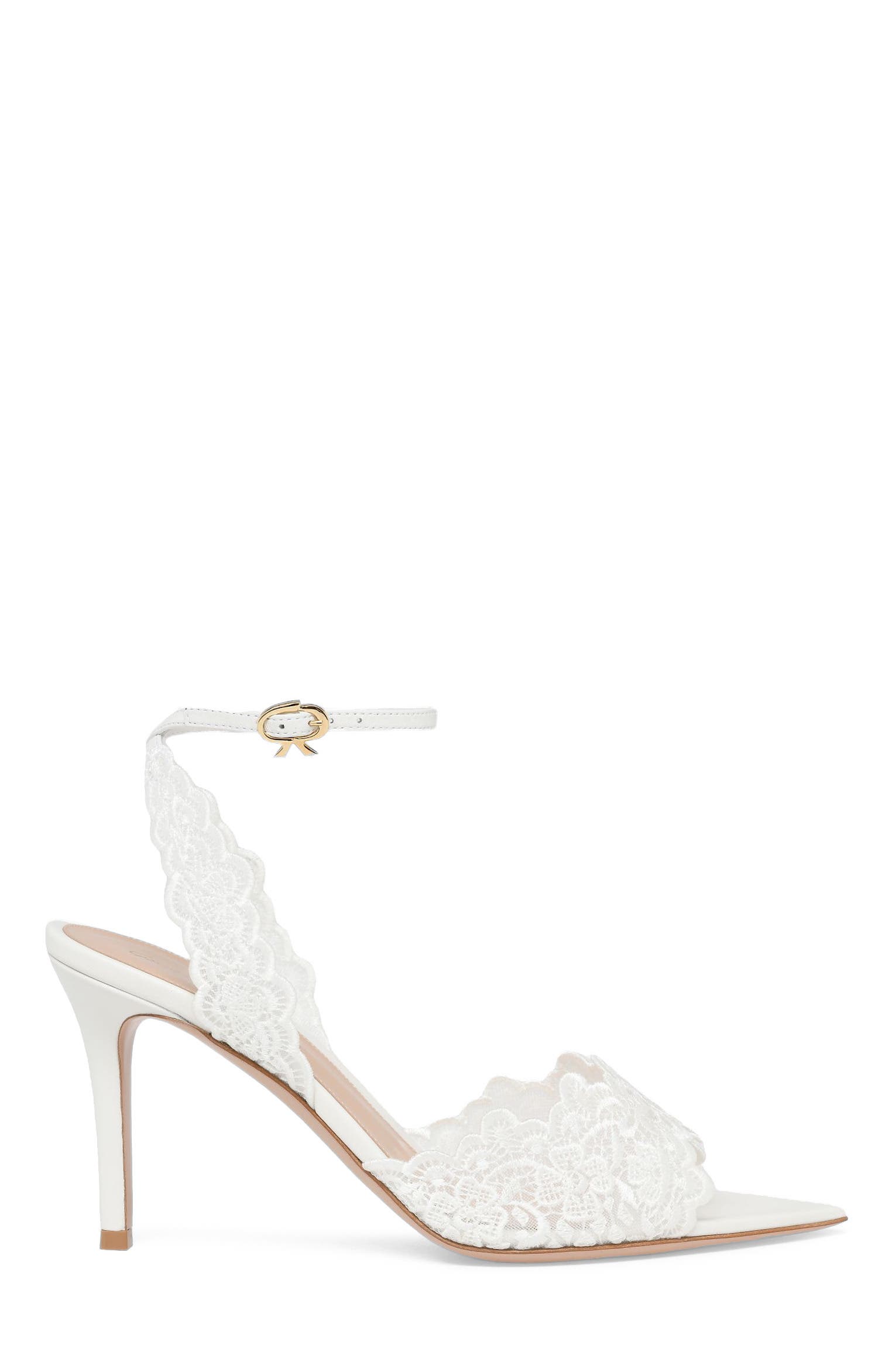 Gianvito Rossi Yvonne Sandal, Main, color, White Textile