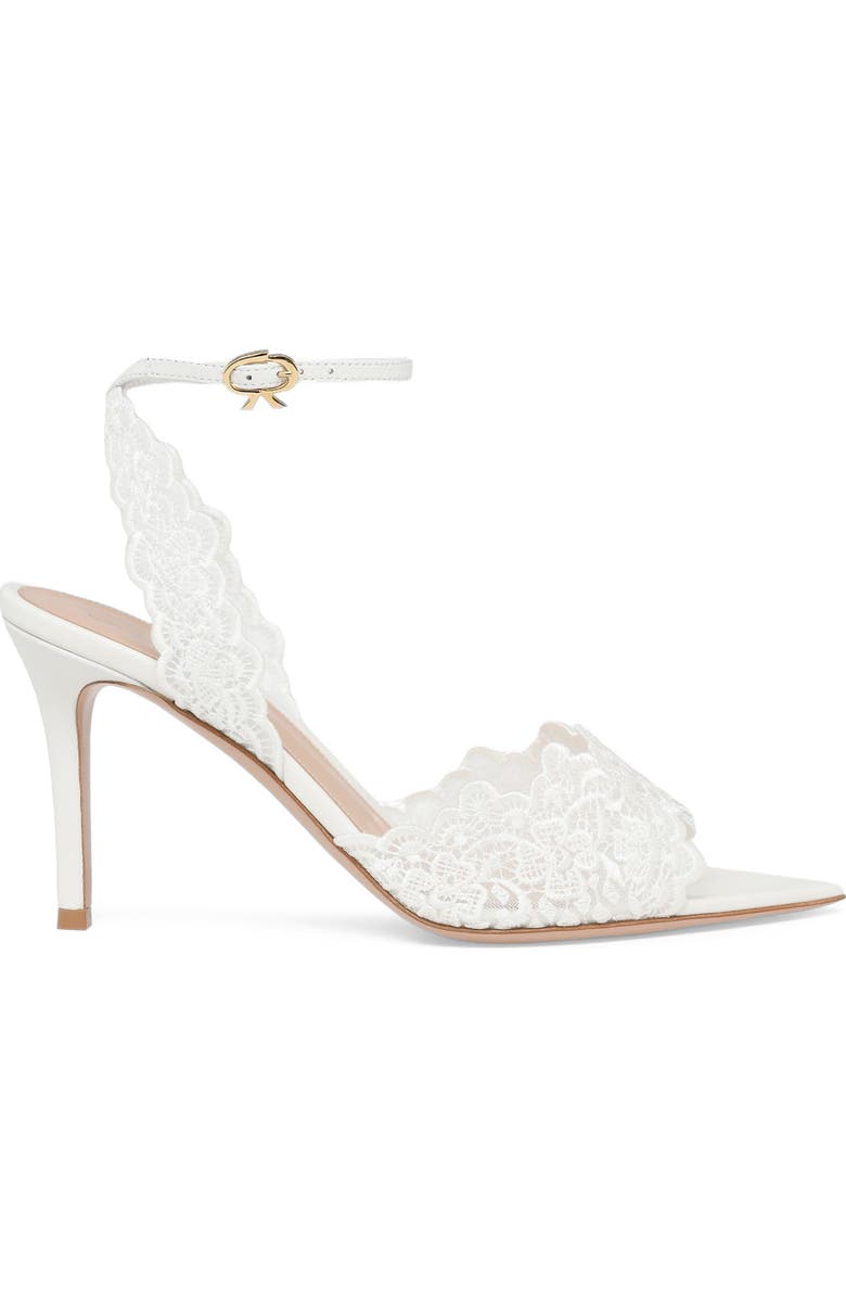 Gianvito Rossi Yvonne Sandal, Main, color, White Textile