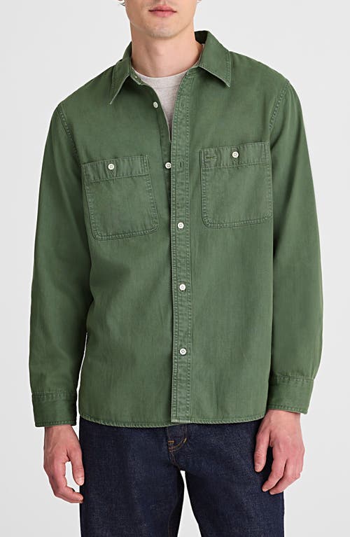 Madewell Cotton Button-up Work Shirt In Green