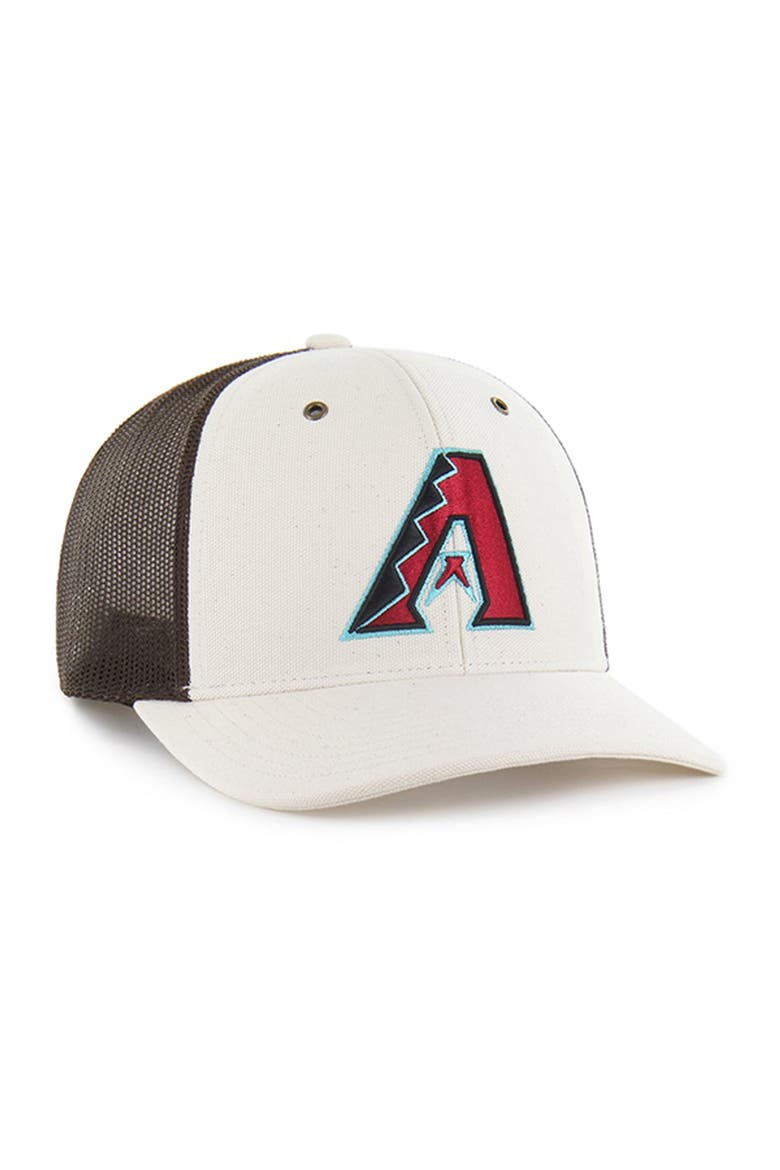 Men's Carhartt x '47 Natural/Brown Arizona Diamondbacks Undyed Trucker Adjustable Hat, Alternate, color, Natural
