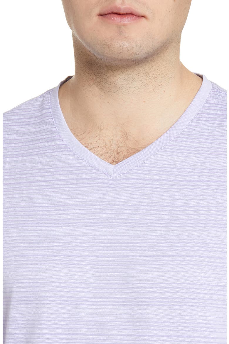 Augustus Stripe V-Neck T-Shirt, Alternate, color, LILAC