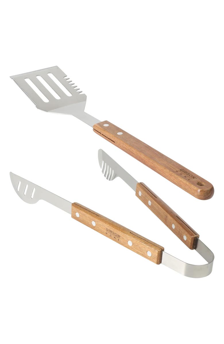 Gibson Home Barbecue Pro 8 Piece Stainless Steel Barbecue Tool Set with Carry Box, Alternate, color, Brown