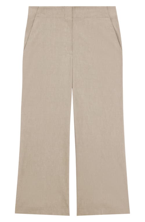Theory Clean Terena Crop Wide Leg Linen Blend Pants In Neutral