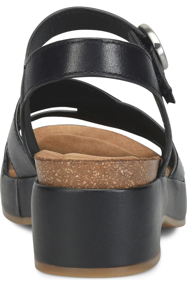 Söfft Capri Ankle Strap Platform Sandal, Alternate, color, Black/ Black Leather