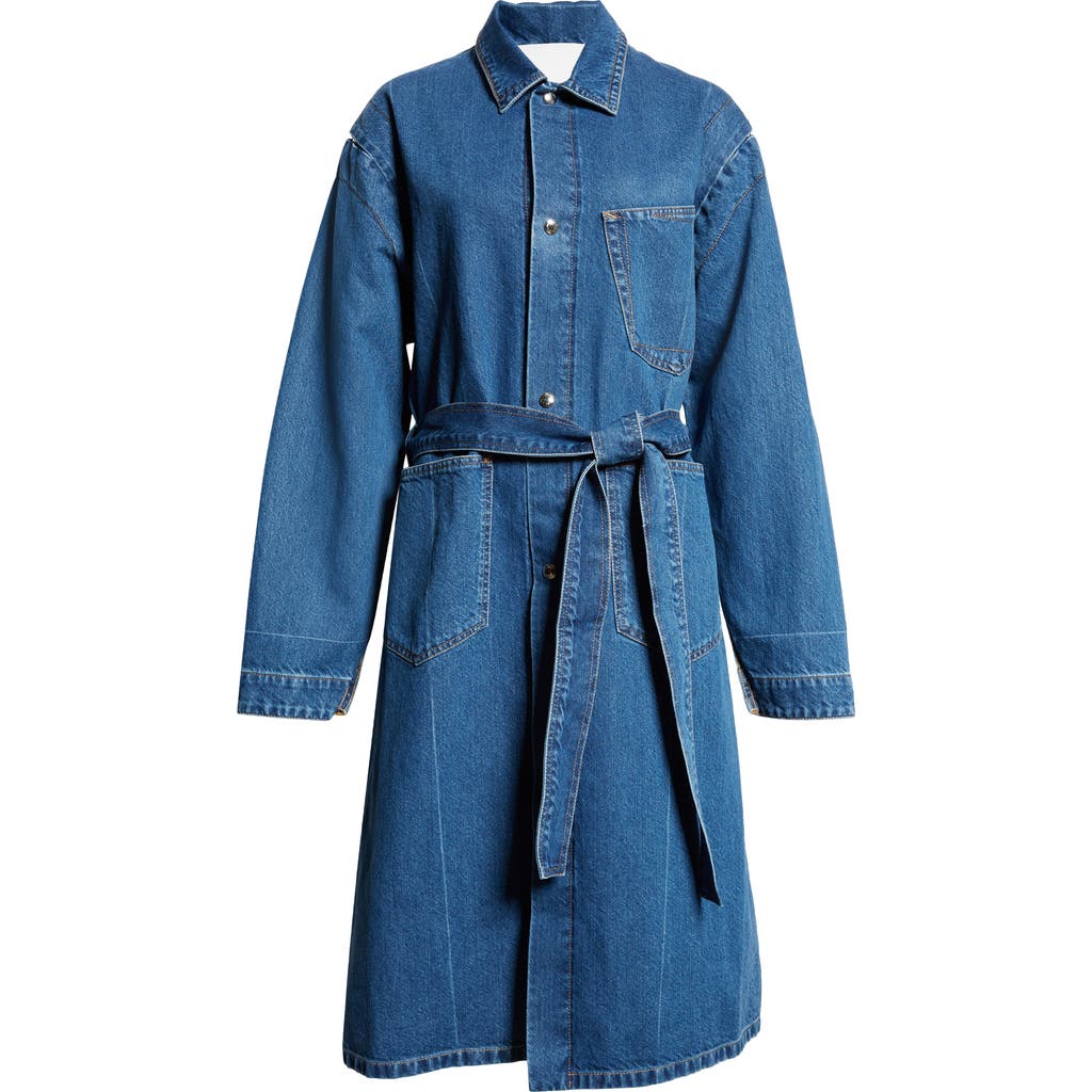SETCHU SETCHU HOOK & EYE CONVERTIBLE BELTED PAPER DENIM WORK JACKET