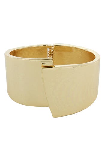 Panacea Polished Hinge Cuff Bracelet In Gold