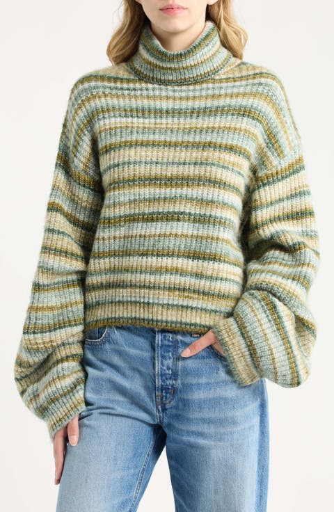 Striped Turtleneck Sweater